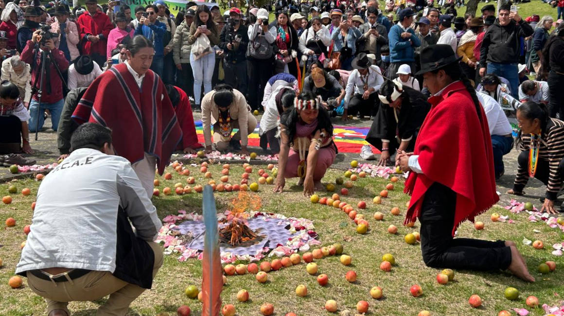 Concentración indígena en el parque El Arbolito. Quito, 2 de julio de 2024