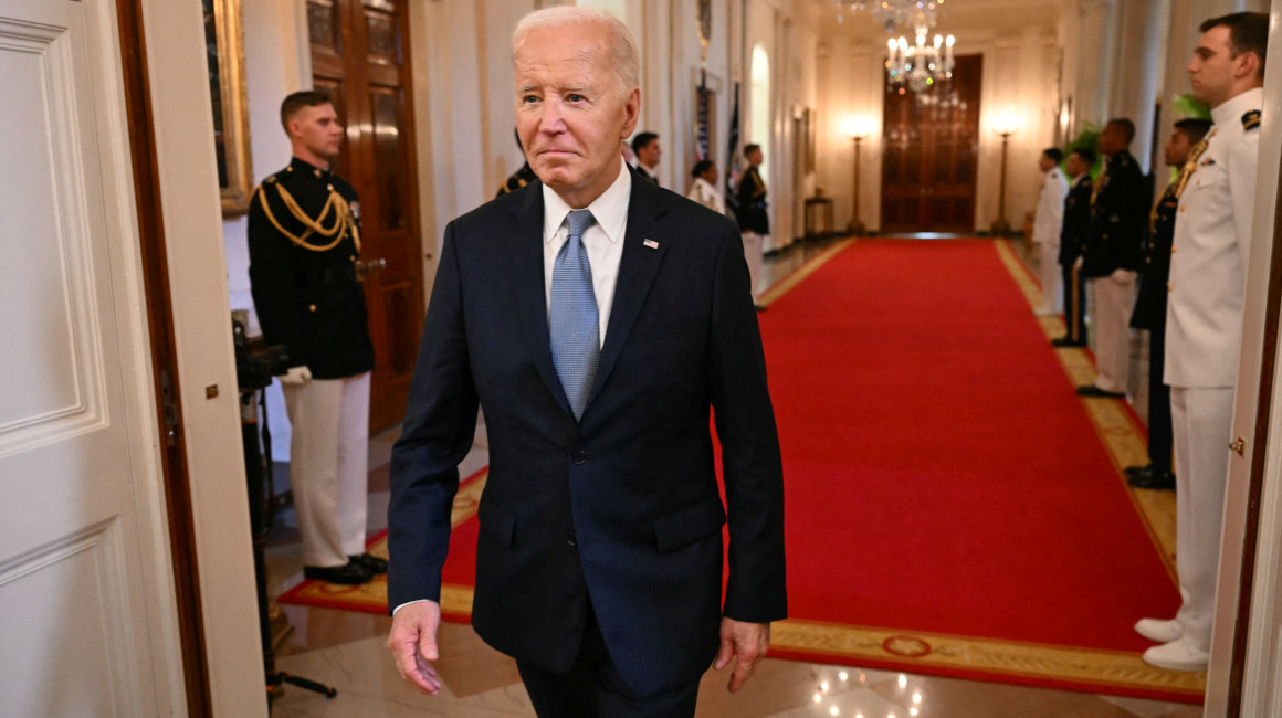 Joe Biden llega para hablar durante una ceremonia de la Medalla de Honor, 3 de julio de 2024.
