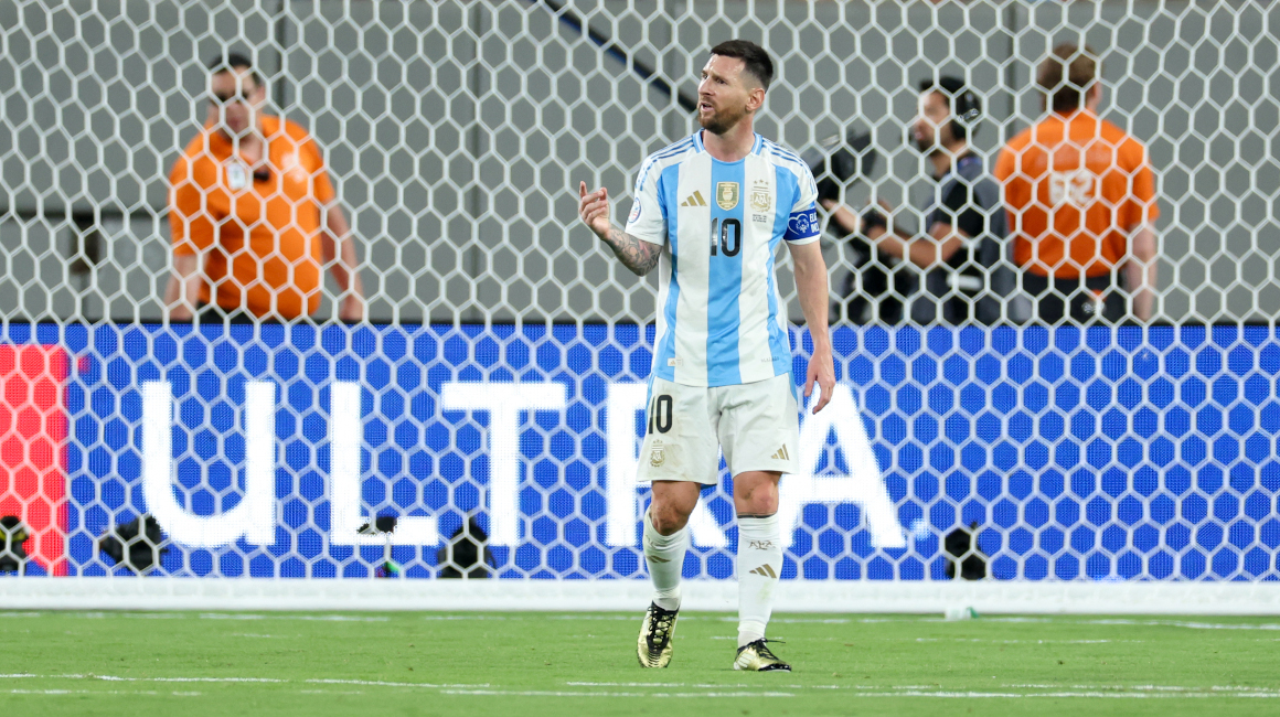 Lionel Messi durante el partido entre Argentina y Chile, el 25 de junio de 2024, por Copa América.