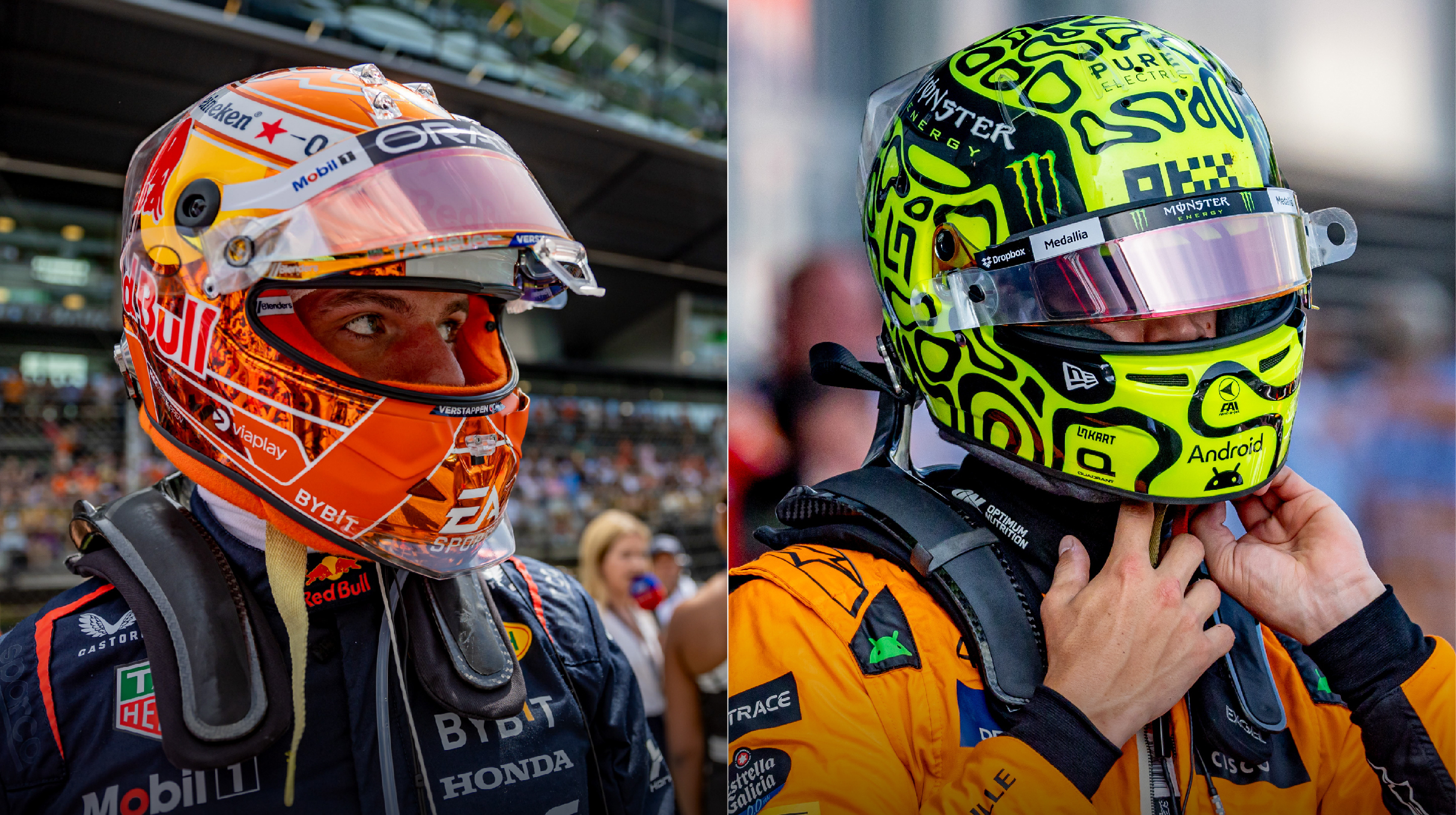 Los pilotos Max Verstappen y Lando Norris durante el Gran Premio de Austria de la Fórmula 1, el fin de semana del 29 y 30 de junio de 2024.