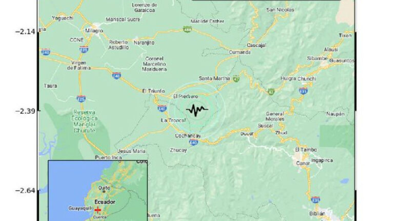 Sismo de magnitud 3,6 se registró cerca a La Troncal, en Cañar